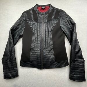 Star Wars Darth Vader Cosplay Black Faux Leather Jacket Medium Battle-damaged